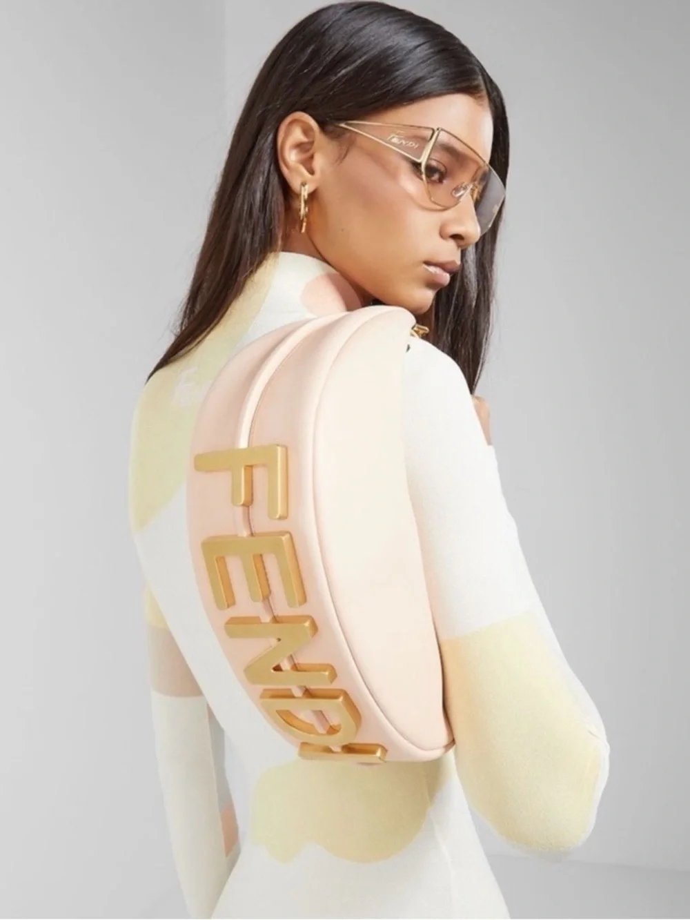 FENDI Fendigraphy Leather Hobo Bag